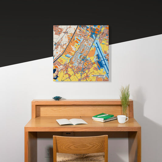 Wals-Siezenheim Austria Colorful City Map Canvas Print Scene