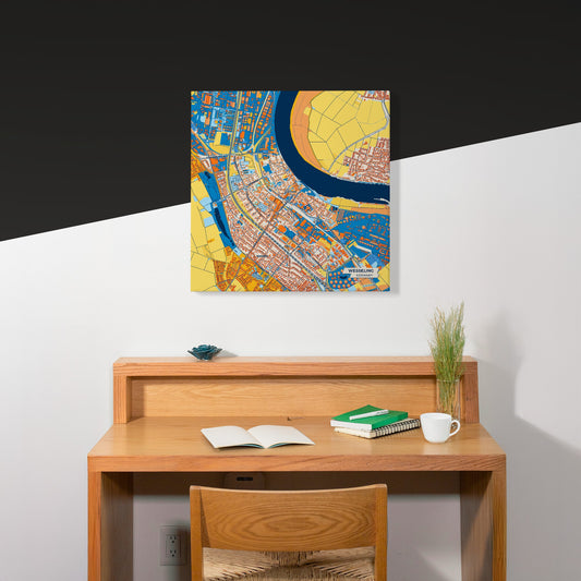 Wesseling Germany Colorful City Map Canvas Print Scene