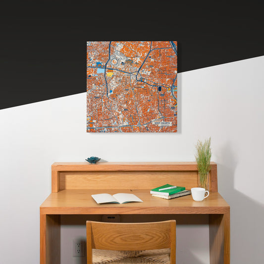 West Jakarta Indonesia Colorful City Map Canvas Print Scene