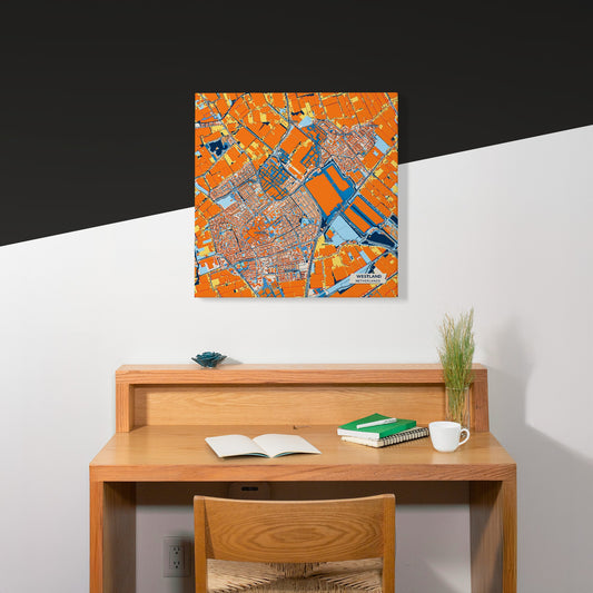 Westland Netherlands Colorful City Map Canvas Print Scene