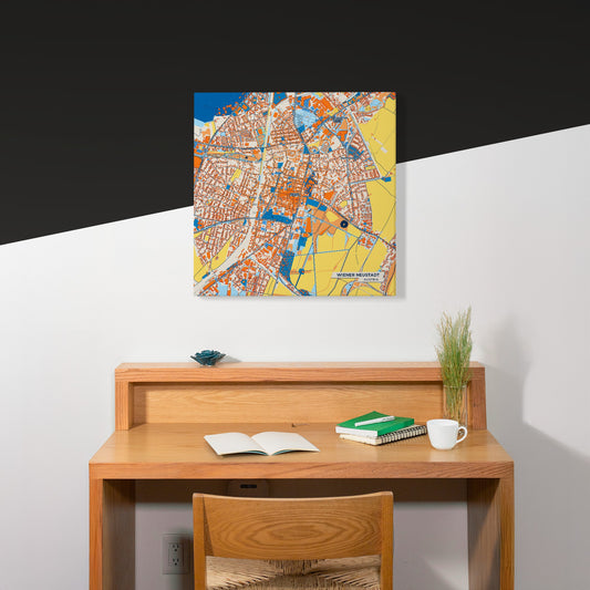 Wiener Neustadt Austria Colorful City Map Canvas Print Scene