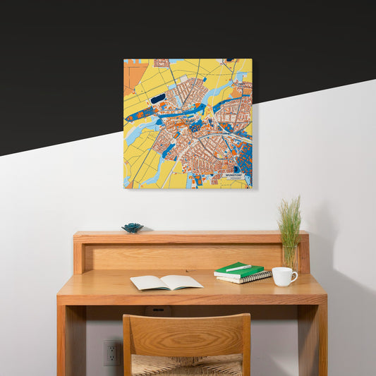 Wunstorf Germany Colorful City Map Canvas Print Scene