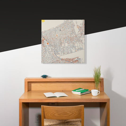 Xai-Xai Mozambique Colorful City Map Canvas Print Scene