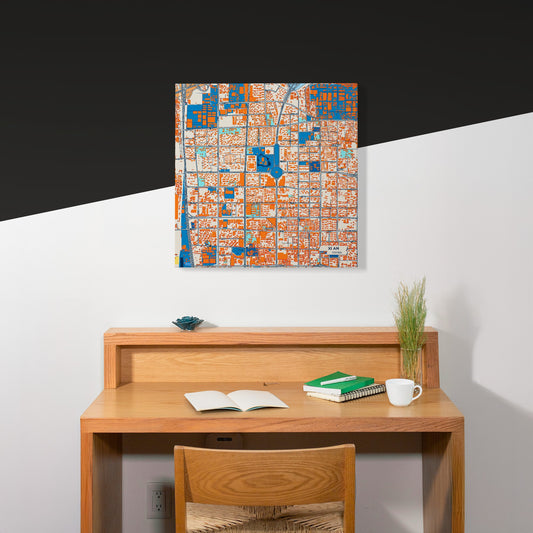 Xi An China Colorful City Map Canvas Print Scene