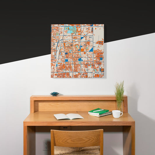 Xingtai China Colorful City Map Canvas Print Scene