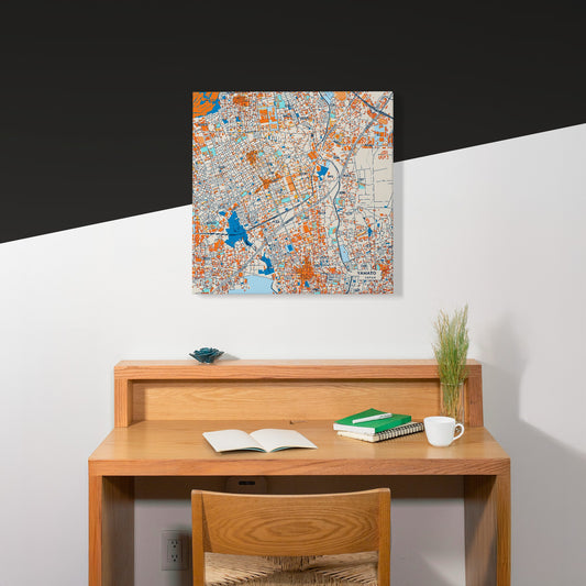 Yamato Japan Colorful City Map Canvas Print Scene