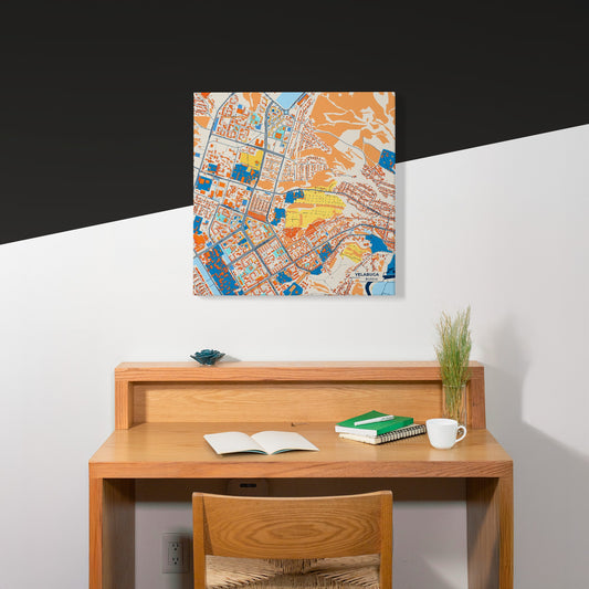 Елабуга Russia Colorful City Map Canvas Print Scene