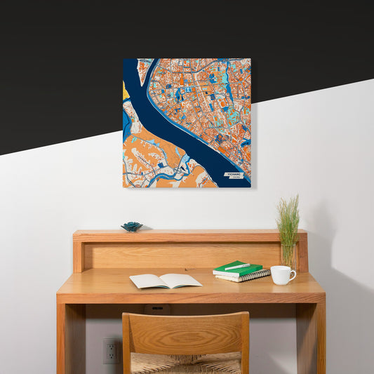Yichang China Colorful City Map Canvas Print Scene