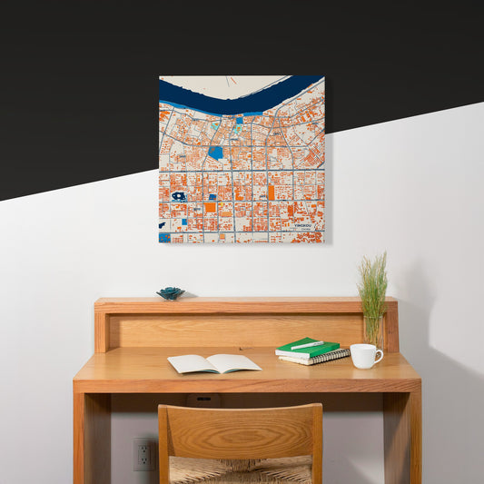 Yingkou China Colorful City Map Canvas Print Scene