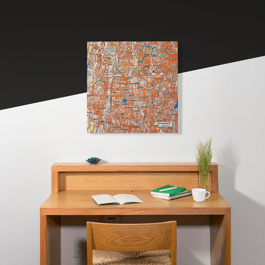 Yogyakarta Indonesia Colorful City Map Canvas Print Scene