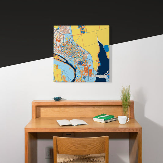 Южноукраїнськ Ukraine Colorful City Map Canvas Print Scene