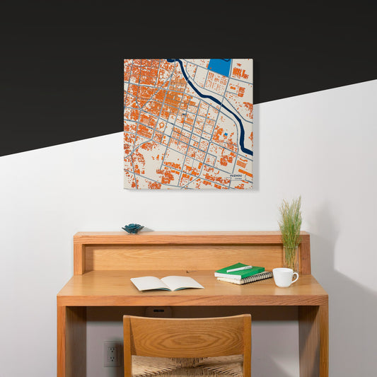 Yuzhou China Colorful City Map Canvas Print Scene