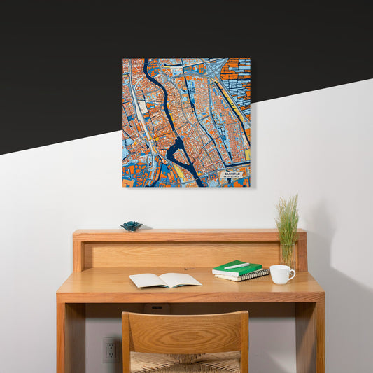 Zaanstad Netherlands Colorful City Map Canvas Print Scene