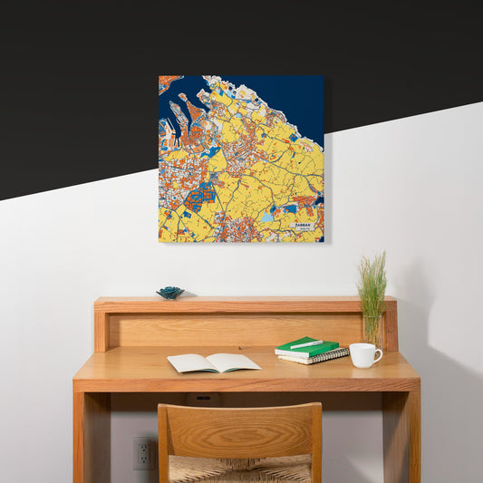 Żabbar Malta Colorful City Map Canvas Print Scene