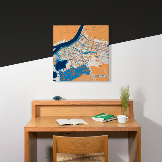 Зеленогорск Russia Colorful City Map Canvas Print Scene