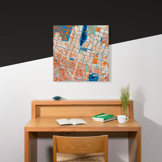 Zhangjiagang China Colorful City Map Canvas Print Scene