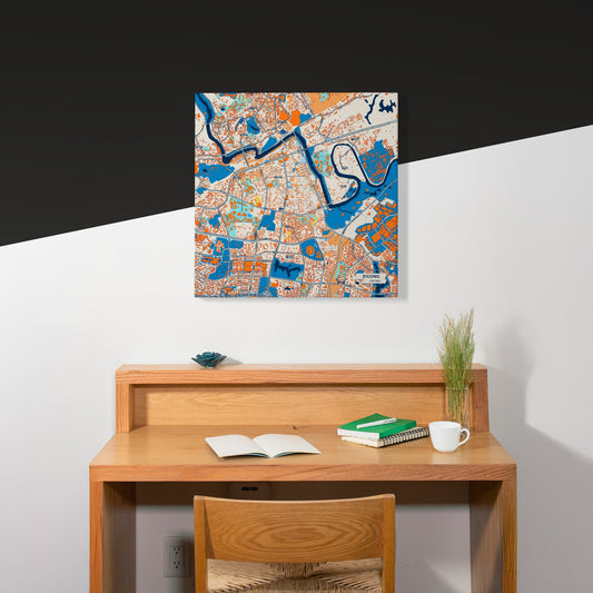 Zigong China Colorful City Map Canvas Print Scene