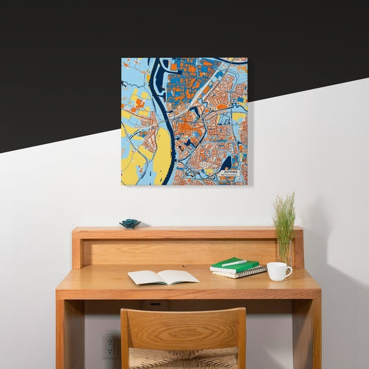 Zutphen Netherlands Colorful City Map Canvas Print Scene