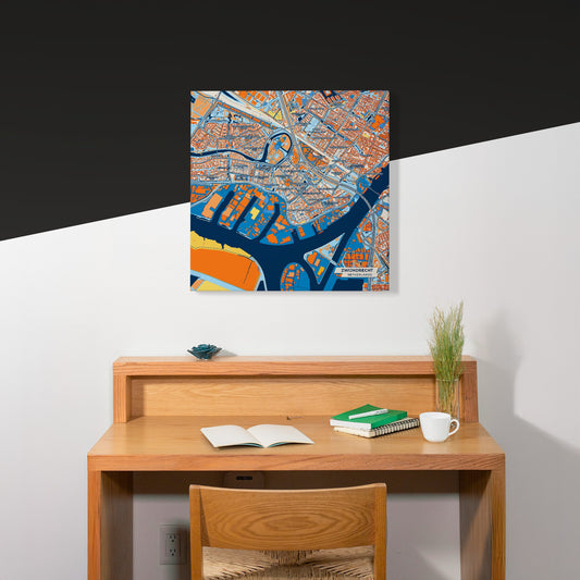 Zwijndrecht Netherlands Colorful City Map Canvas Print Scene