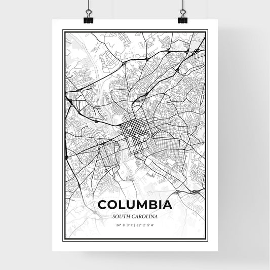 Columbia South Carolina - Premium City Map Poster