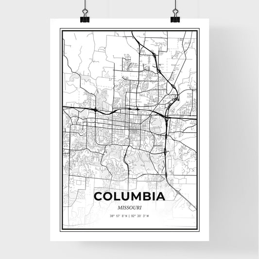 Columbia Missouri - Premium City Map Poster