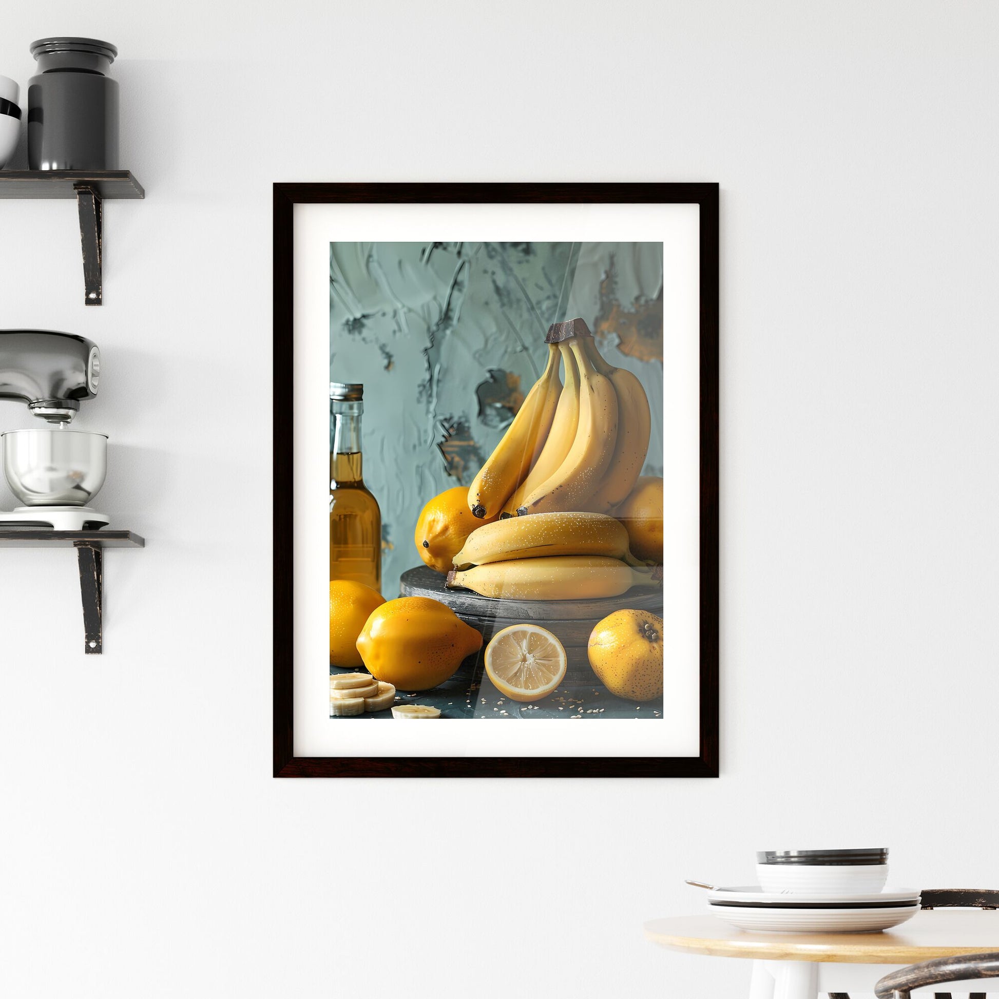 Artistic Table Decor Featuring Banana-Inspired Delicacies and Vibrant Still Life Painting Default Title