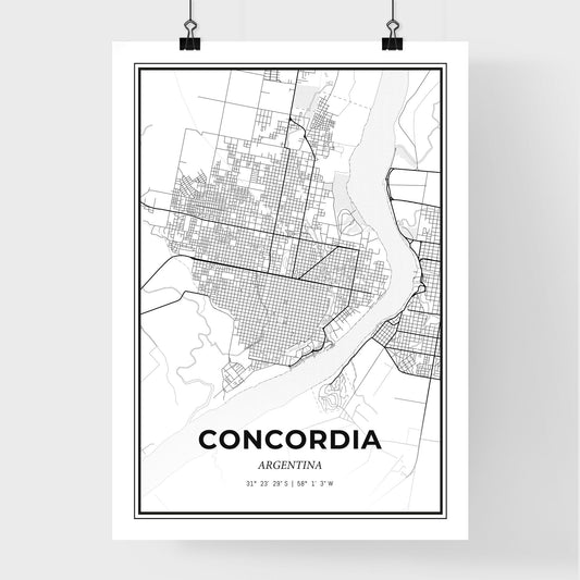 Concordia Argentina - Premium City Map Poster