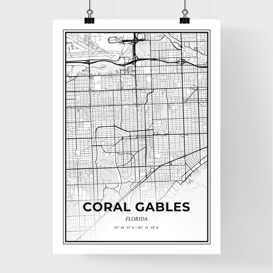 Coral Gables Florida - Premium City Map Poster