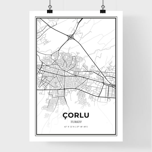 Çorlu Turkey - Premium City Map Poster