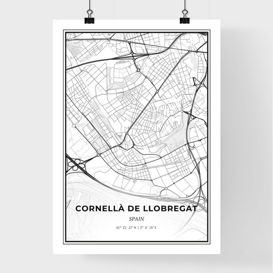Cornellà de Llobregat Spain - Premium City Map Poster