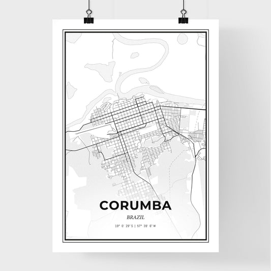 Corumba Brazil - Premium City Map Poster