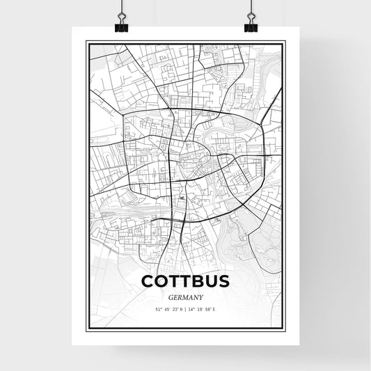 Cottbus Germany - Premium City Map Poster