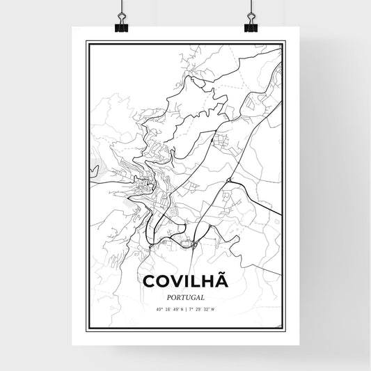 Covilhã Portugal - Premium City Map Poster