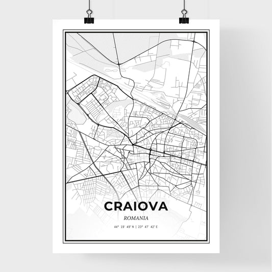 Craiova Romania - Premium City Map Poster