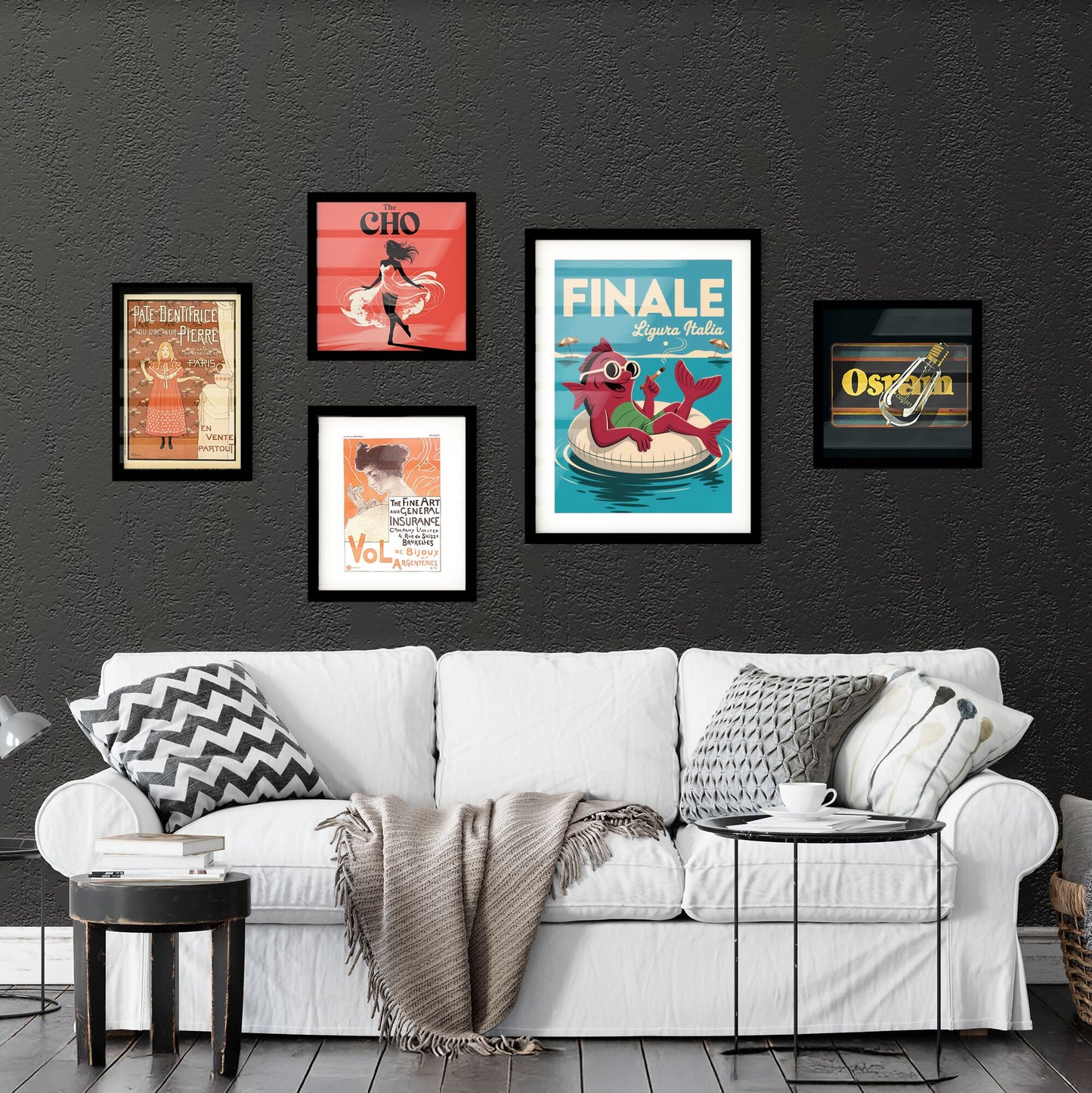 Playful Cartoon Fish Relaxing on Inflatable Float in Sunny Mediterranean Setting - Finale, Liguria, Italy. Collection