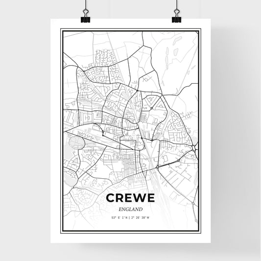 Crewe England - Premium City Map Poster