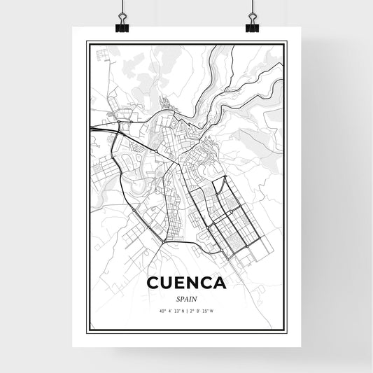 Cuenca Spain - Premium City Map Poster