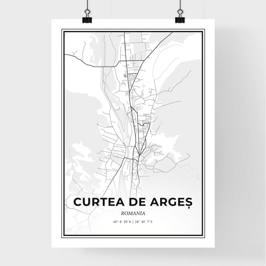 Curtea de Argeș Romania - Premium City Map Poster
