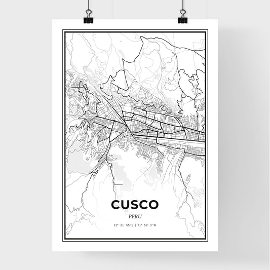 Cusco Peru - Premium City Map Poster