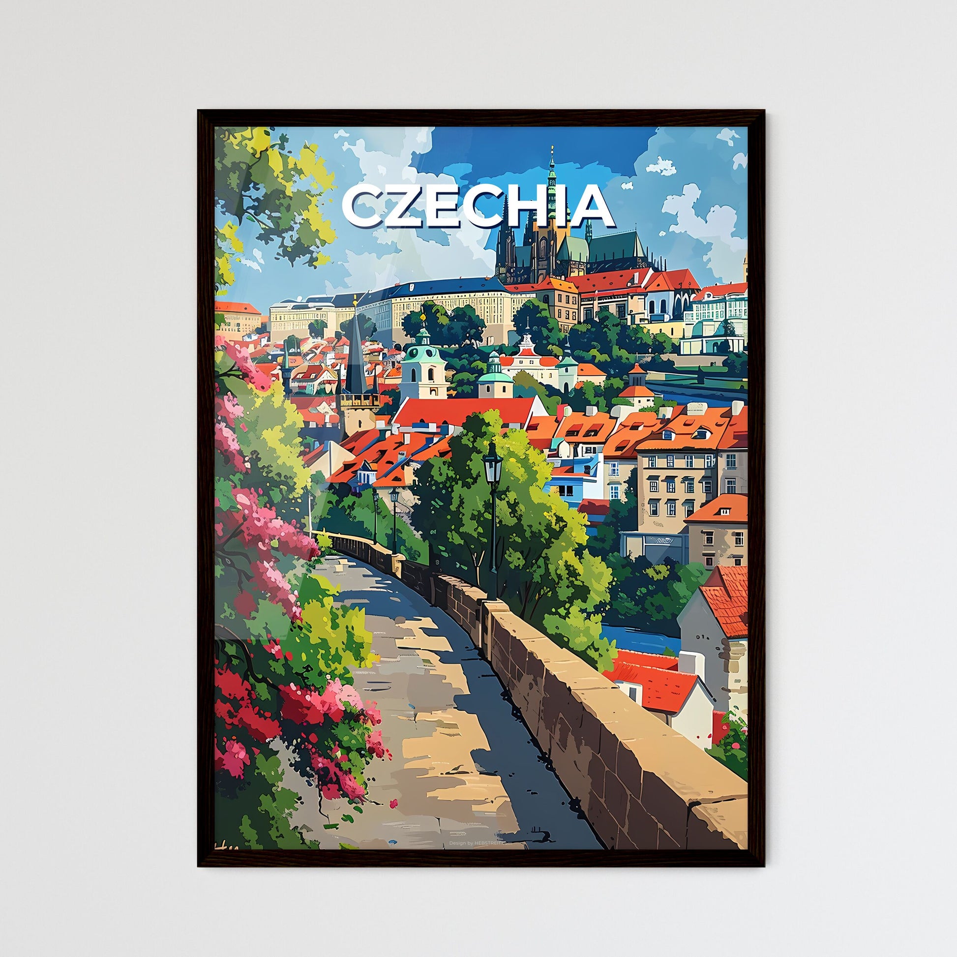 Vibrant Artistic Cityscape Painting, Czechia