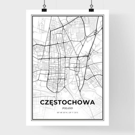 Częstochowa Poland - Premium City Map Poster
