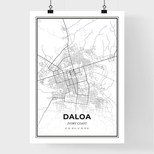 Daloa Ivory Coast - Premium City Map Poster