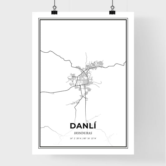 Danlí Honduras - Premium City Map Poster