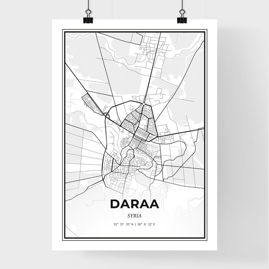 Daraa Syria - Premium City Map Poster