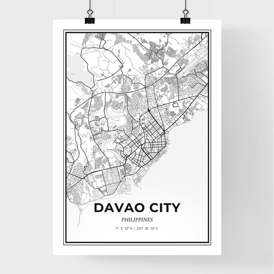 Davao City Philippines - Premium City Map Poster