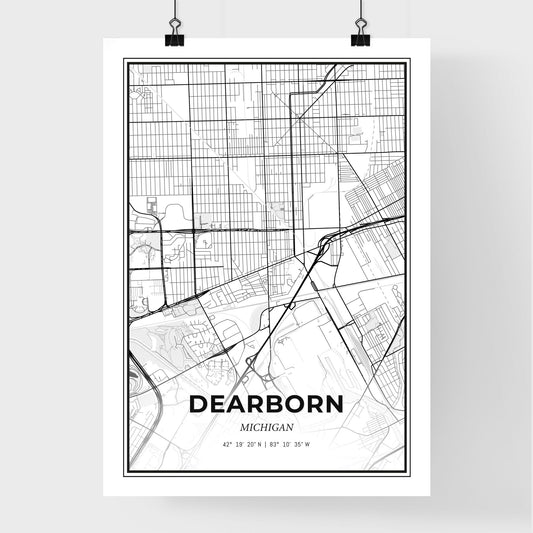Dearborn Michigan - Premium City Map Poster