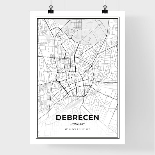 Debrecen Hungary - Premium City Map Poster