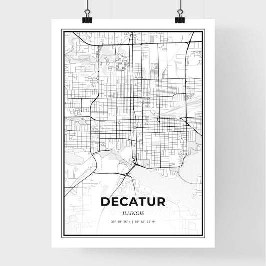 Decatur Illinois - Premium City Map Poster