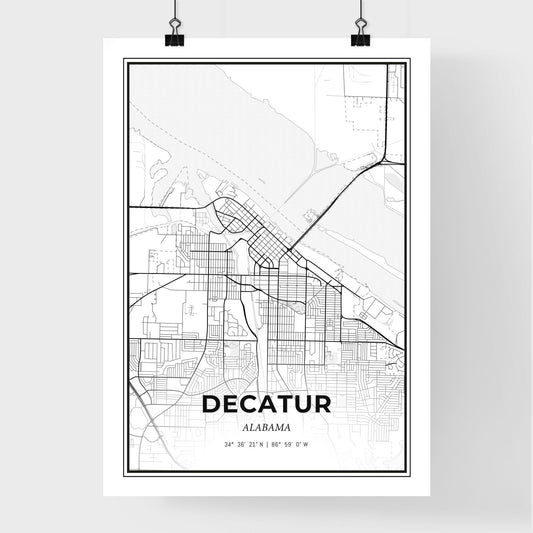 Decatur Alabama - Premium City Map Poster