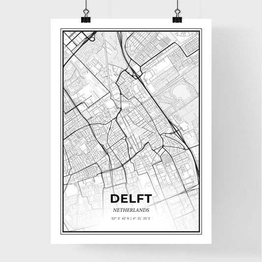 Delft Netherlands - Premium City Map Poster